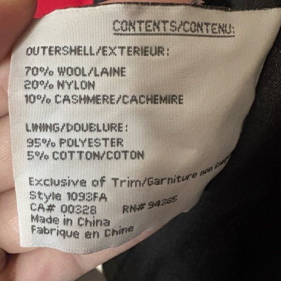 Laura size 16, cherry red wool/cashmere blend thick jacket with black lining - Picture 5 of 8